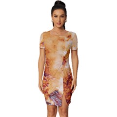 Fitted Knot Split End Bodycon Dress 