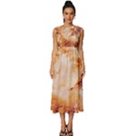 Burnt paper texture print design Sleeveless Round Neck Midi Dress