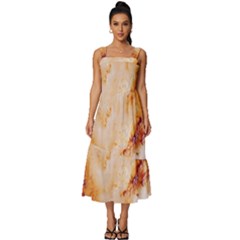 Square Neckline Tiered Midi Dress 