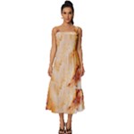 Burnt paper texture print design Square Neckline Tiered Midi Dress