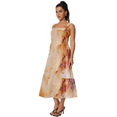 Square Neckline Tiered Midi Dress 