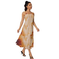 Square Neckline Tiered Midi Dress 