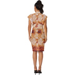Vintage Frill Sleeve V-Neck Bodycon Dress 