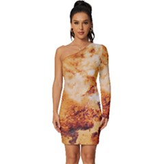 Long Sleeve One Shoulder Mini Dress 