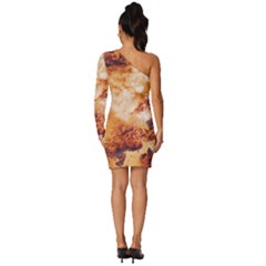 Long Sleeve One Shoulder Mini Dress 