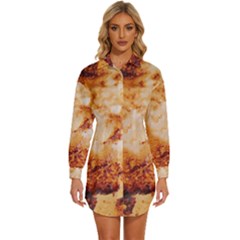 Womens Long Sleeve Shirt Dress 