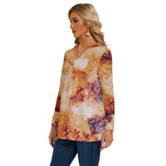 Long Sleeve Drawstring Hooded Top 