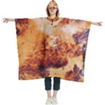 Burnt paper texture print design Women s Hooded Rain Ponchos