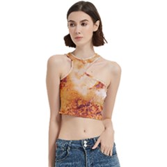 Burnt paper texture print design Cut Out Top from ArtsNow.com