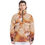 Burnt paper texture print design Men s Pullover Zip Ski and Snowboard Waterproof Breathable Jacket