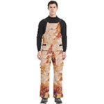 Burnt paper texture print design Men s Side Zip Front Pouch Ski And Snowboard Bib Pants	