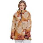 Burnt paper texture print design Women s Pullover Zip Ski and Snowboard Waterproof Breathable Jacket