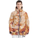 Burnt paper texture print design Men s Multi Pockets Zip Ski and Snowboard Waterproof Breathable Jacket