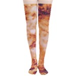 Burnt paper texture print design Thigh High Stockings