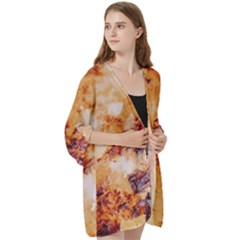 Open Front 3/4 Sleeve Batwing Chiffon Cardigan Kimono 