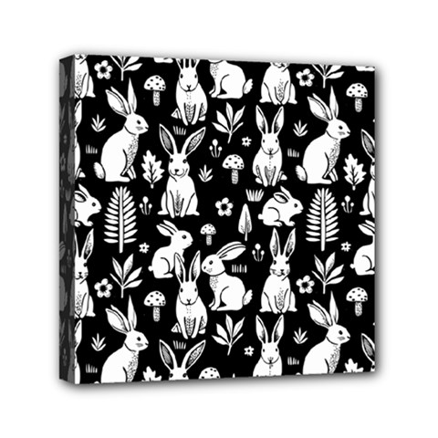 Easter bunny pattern Mini Canvas 6  x 6  (Stretched) from ArtsNow.com