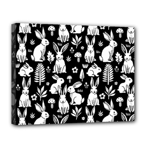 Easter bunny pattern Canvas 14  x 11  (Stretched) from ArtsNow.com
