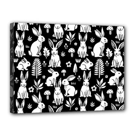 Easter bunny pattern Canvas 16  x 12  (Stretched) from ArtsNow.com