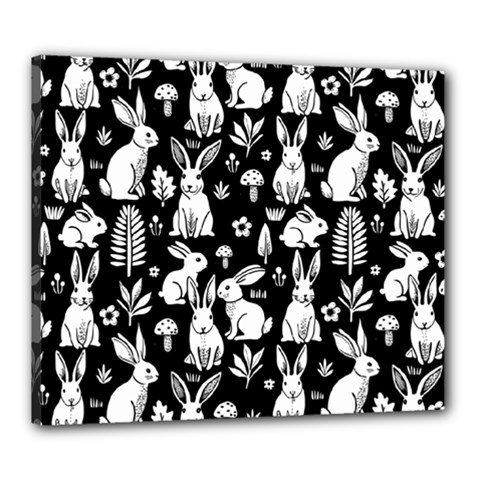 Easter bunny pattern Canvas 24  x 20  (Stretched) from ArtsNow.com