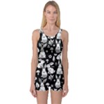 Easter bunny pattern One Piece Boyleg Swimsuit