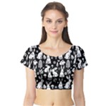 Easter bunny pattern Short Sleeve Crop Top