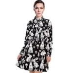 Easter bunny pattern Long Sleeve Chiffon Shirt Dress
