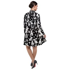 Long Sleeve Chiffon Shirt Dress 