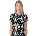 Easter bunny pattern V-Neck Sport Mesh T-Shirt