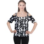 Easter bunny pattern Cutout Shoulder T-Shirt