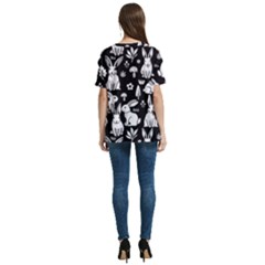 V-Neck Split Shoulder Casual T-Shirt 