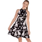 Easter bunny pattern Sleeveless Halter Neck A-Line Dress