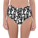 Easter bunny pattern Reversible High-Waist Bikini Bottoms