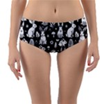 Easter bunny pattern Reversible Mid-Waist Bikini Bottoms
