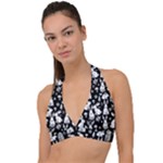 Easter bunny pattern Halter Plunge Bikini Top