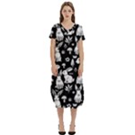 Easter bunny pattern T-Shirt Midi Dress With Pockets