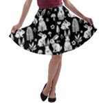 Easter bunny pattern A-line Skater Skirt