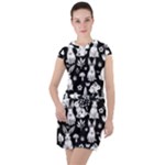 Easter bunny pattern Drawstring Hooded Dress