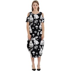Cold Shoulder Loose Fit Dress With Pockets 