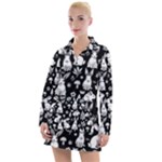 Easter bunny pattern Women s Long Sleeve Casual Dress