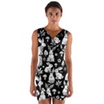 Easter bunny pattern Wrap Front Bodycon Dress