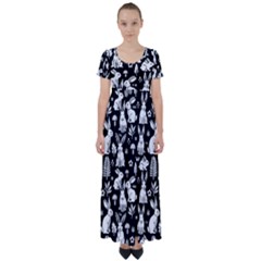 High Waist Short Sleeve Maxi Dress 