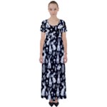 Easter bunny pattern High Waist Short Sleeve Maxi Dress