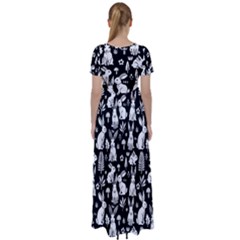 High Waist Short Sleeve Maxi Dress 