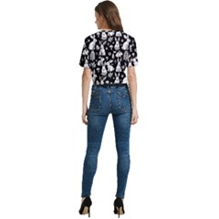 Women s Round Neck Short Sleeve Crop Top 