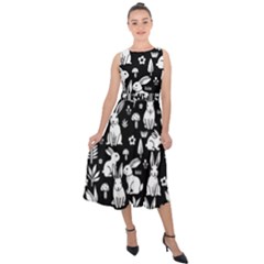 Midi Tie-Back Chiffon Dress 