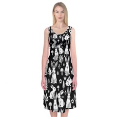 Easter bunny pattern Midi Sleeveless Dress from ArtsNow.com