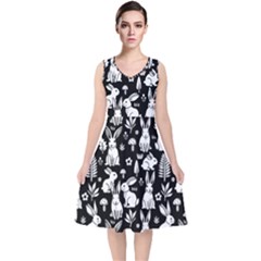 V-Neck Midi Sleeveless Dress  