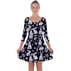 Quarter Sleeve Skater Dress 