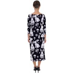 Quarter Sleeve Midi Bodycon Dress 