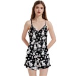 Easter bunny pattern V-Neck Satin Loungewear Set